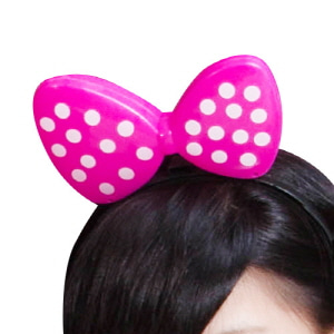 party_headband31 램프 리본 머리띠 핑크